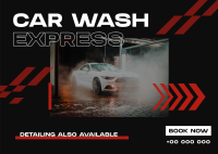 Premium Car Wash Express Postcard Design