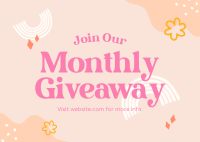 Monthly Giveaway Postcard Design