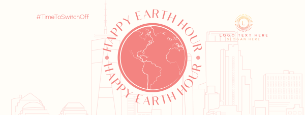 Earth Hour Lineart Facebook Cover Design