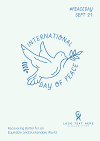 Peace Dove Outline Poster Design