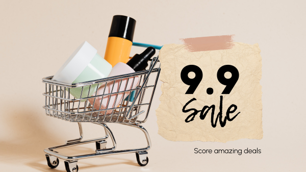 9.9 Sale Shopping Cart Facebook Event Cover Design Image Preview