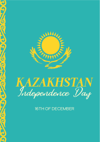 Ornamental Kazakhstan Day Flyer Design