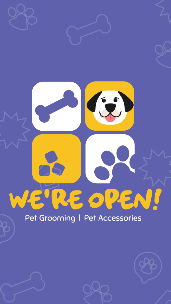 Pet Store Now Open Facebook Story Design