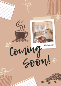 Polaroid Cafe Coming Soon Flyer Design