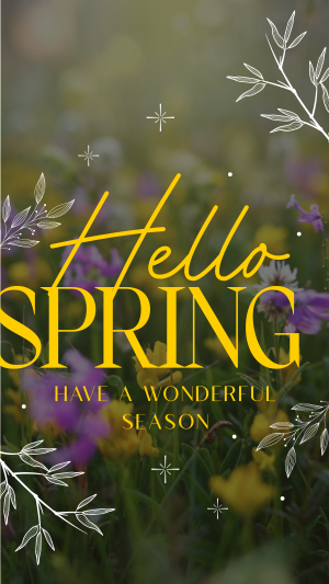 Hello Spring Facebook story Image Preview