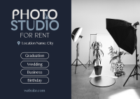 Photo Studio Rental Postcard Design