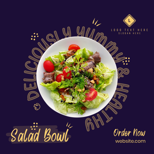 Vegan Salad Bowl Instagram Post Design Image Preview