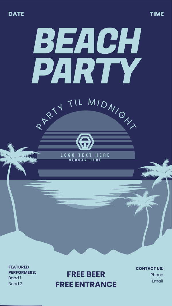 Beach Party Facebook Story Design Image Preview