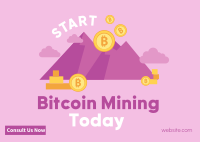 Bitcoin Mountain Postcard Design
