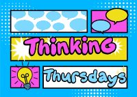 Comic Thinking Day Postcard Image Preview