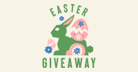 Floral Easter Bunny Giveaway Facebook Ad Design