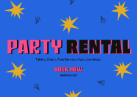 Party Rental Confetti Postcard Image Preview