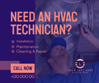 HVAC Technician Facebook Post Design