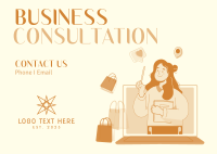 Online Business Consultation Postcard Design