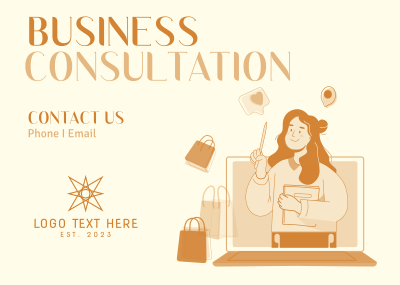 Online Business Consultation Postcard Image Preview