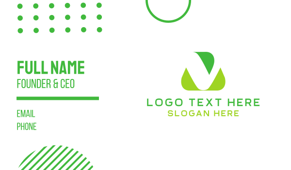 Organic Letter V Business Card Design Image Preview