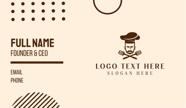 Mustache Beard Chef Business Card Design Image Preview