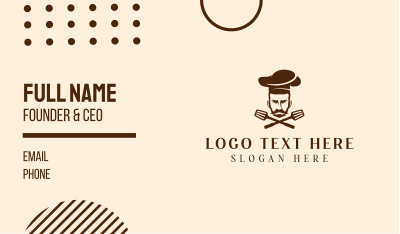 Mustache Beard Chef Business Card Image Preview
