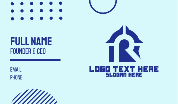 Blue Software Letter R  Business Card Design Image Preview