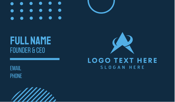 Blue Geometric A  Business Card Design Image Preview