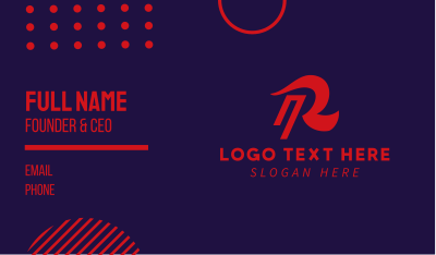 Sporty Red Letter R  Business Card Image Preview