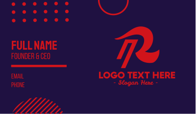 Sporty Red Letter R  Business Card