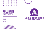 Violet Circle Arrow Business Card Image Preview