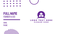 Violet Circle Arrow Business Card Design