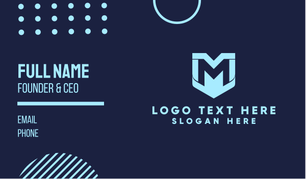 Digital Shield Letter M Business Card Design Image Preview