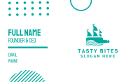 Teal Bottle Ship Business Card Image Preview