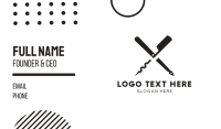 Monochromatic Cutting Tools Business Card Preview