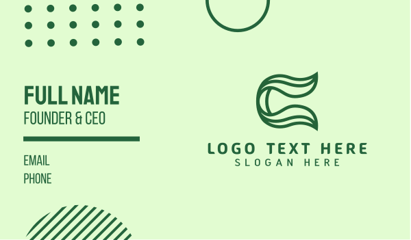 Green Leaf C Outline Business Card Design Image Preview