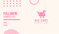 Pink Swan Shopping Cart Business Card Image Preview