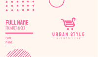 Pink Swan Shopping Cart Business Card Image Preview