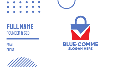 Blue Red Check Bag Business Card Image Preview