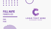 Purple Letter C Business Card Design