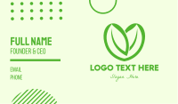 Green Eco Leaf Heart Business Card Design