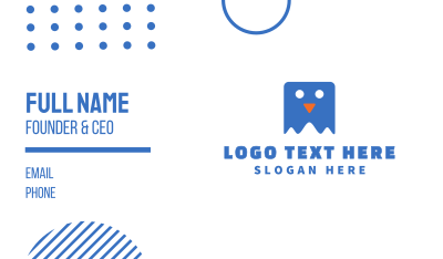 Blue Slimy Mascot Business Card