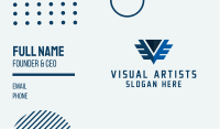 Blue Letter V Wings Business Card Image Preview