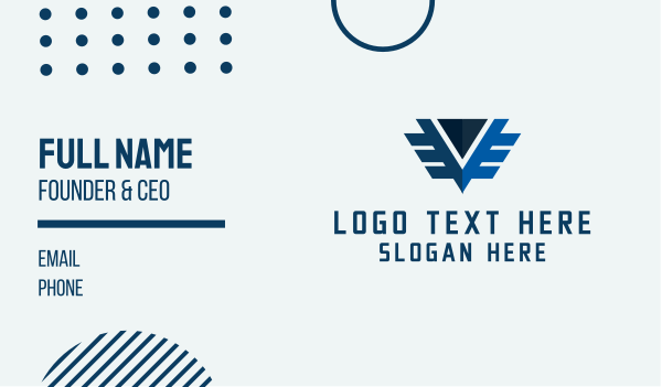 Blue Letter V Wings Business Card Design Image Preview
