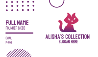 Purple Cat Kitten Business Card Image Preview