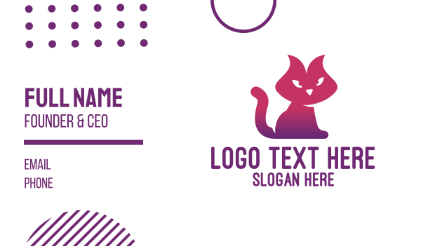 Purple Cat Kitten Business Card Design Image Preview