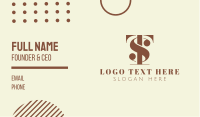 Brown Elegant TS Monogram Business Card Image Preview