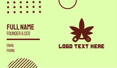 Cannabis Leaf Game Controller Business Card Image Preview