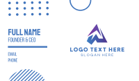 Blue Gradient Mountain Letter W Business Card Design