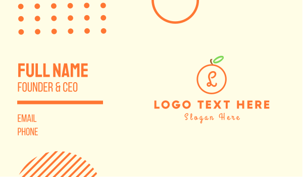 Cute Orange Lettermark Business Card Design Image Preview