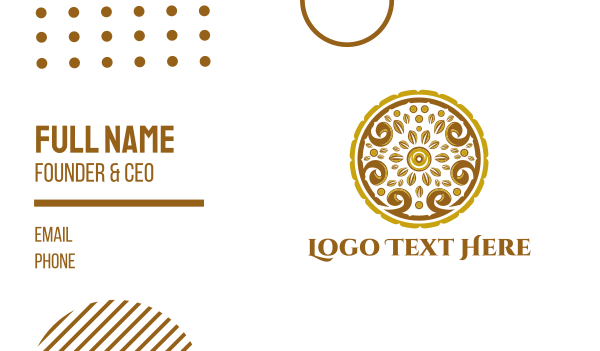 Gold Floral Circle Business Card Design Image Preview