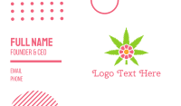 Cannabis Pink Flower Business Card Image Preview