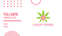 Cannabis Pink Flower Business Card Image Preview