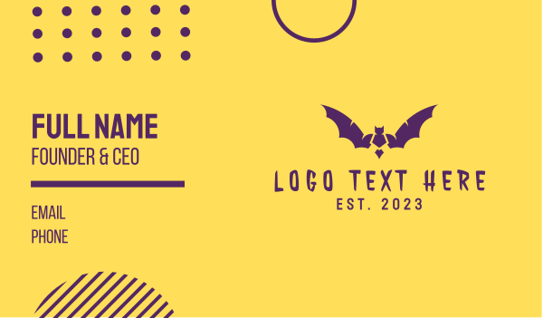 Bat Mascot Business Card Design Image Preview